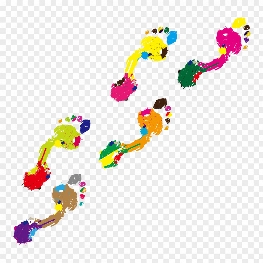 Colorful Cool Footprints Footprint Clip Art PNG