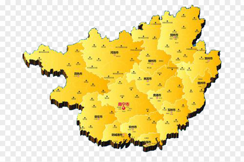 Yellow Map Of Guangxi PNG