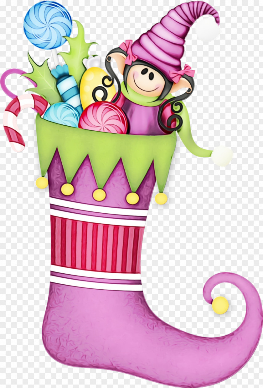 Birthday Candle Wet Ink Christmas Stocking PNG