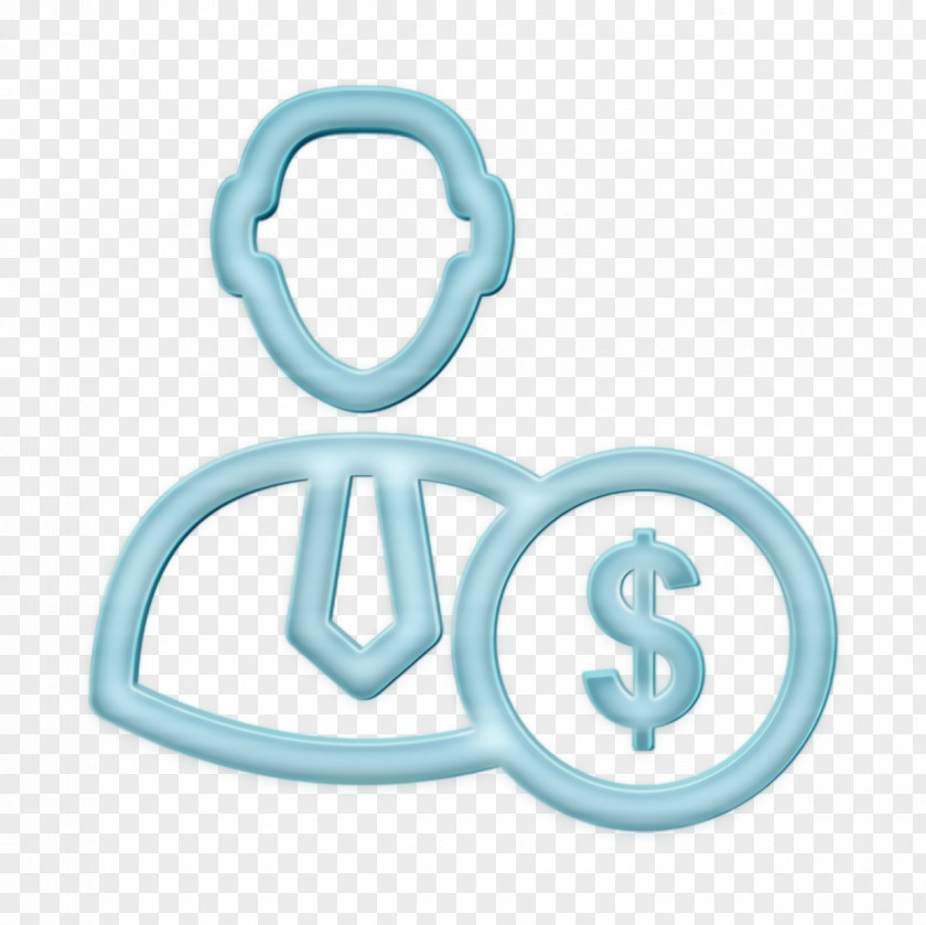 Symbol Turquoise Business Icon Dollar Man PNG