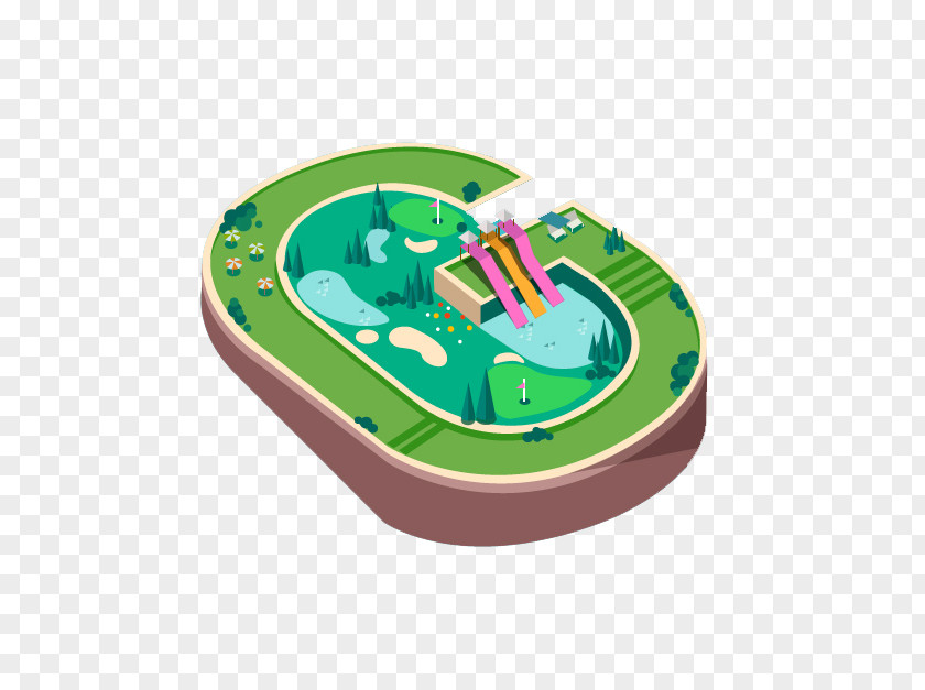 Green Swimming Pool Letter G Alphabet City Typography Illustration PNG