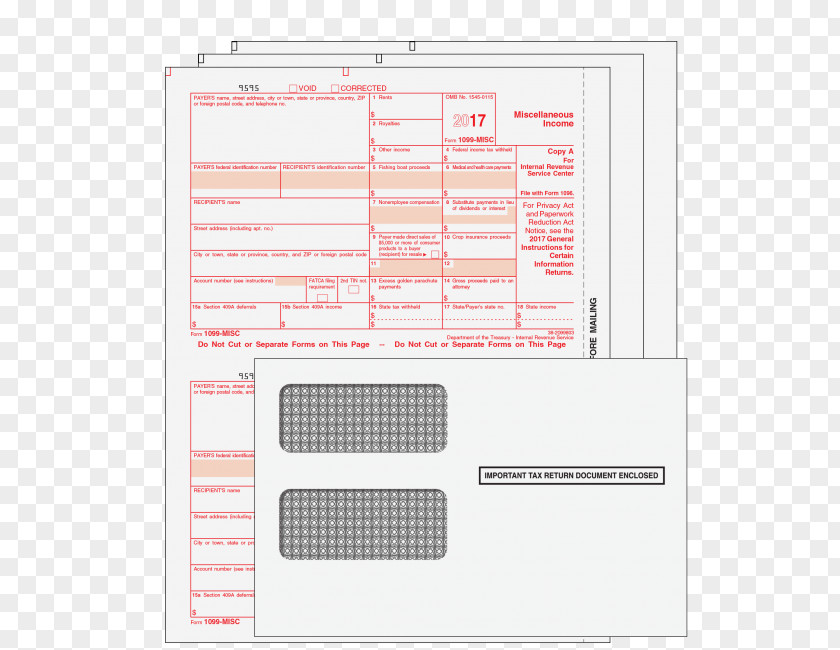 Paper Form 1099-MISC W-2 IRS Tax Forms PNG