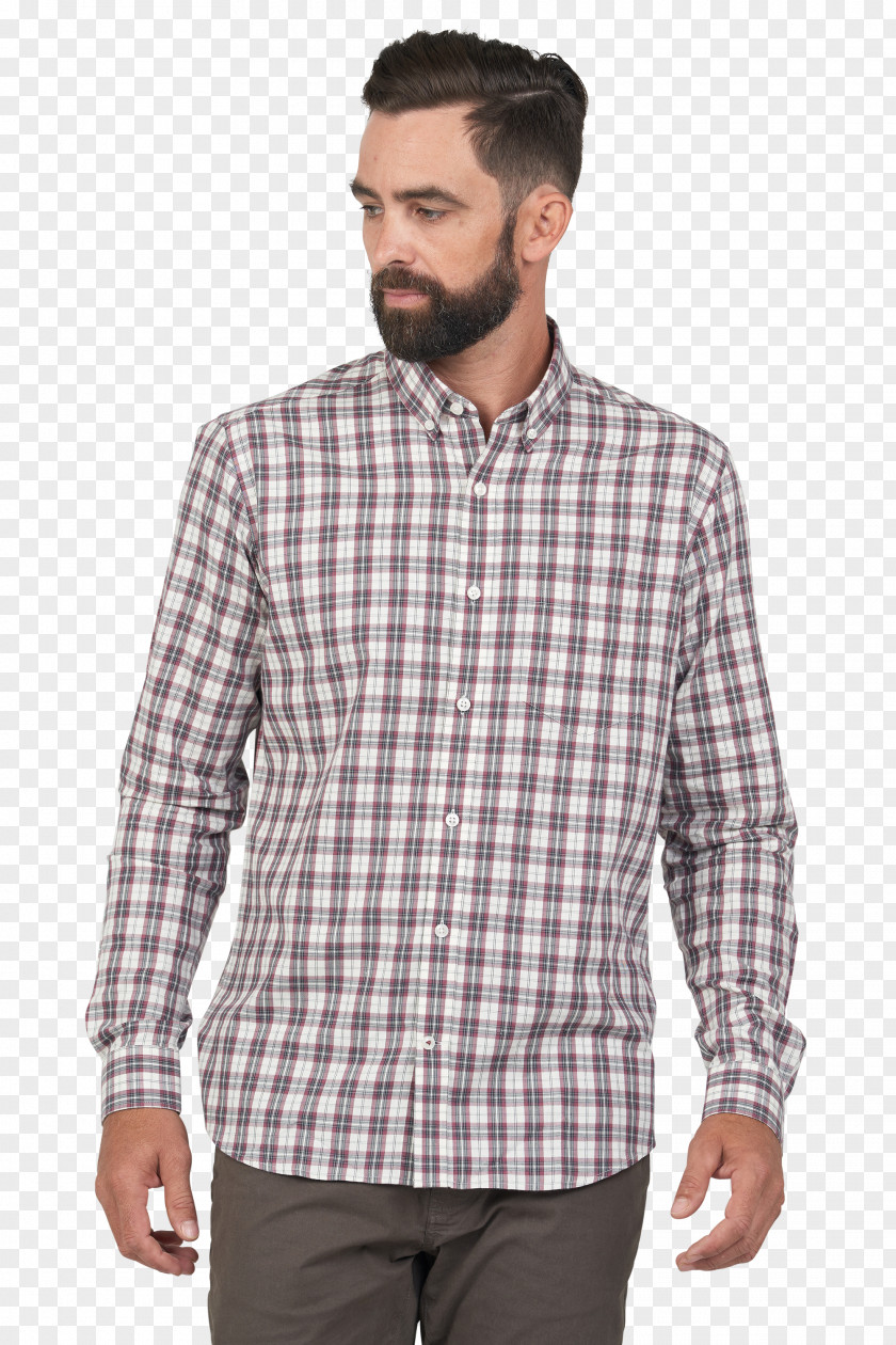Beige Gentleman Dress Shirt T-shirt Tartan Jersey Gingham PNG