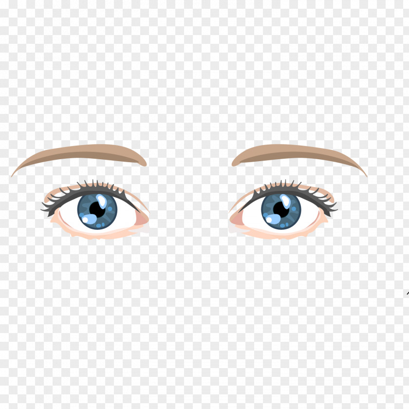 Blue Eye Eyebrow Pen Trace Vector Material Cartoon PNG