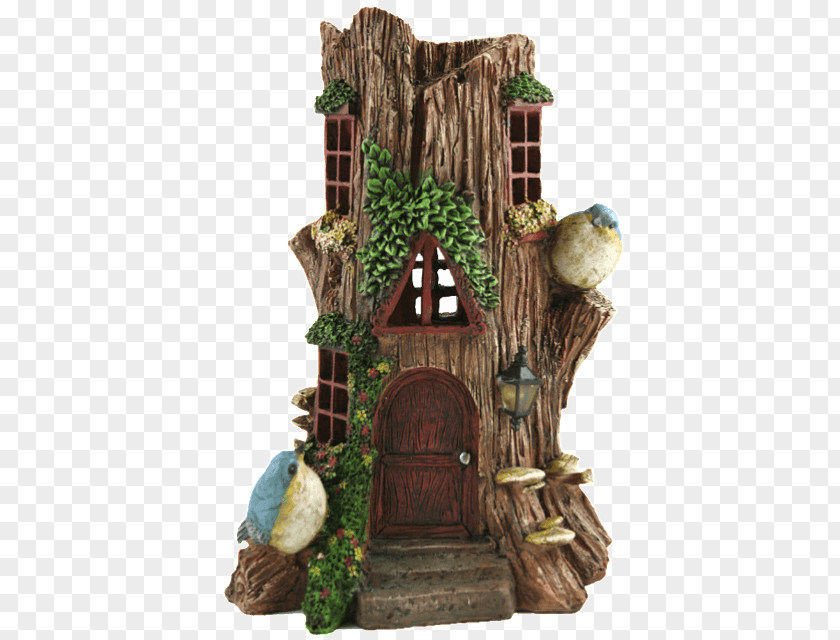 Hollowed Out Railing Style House Fairy Garden Window Solar Power PNG