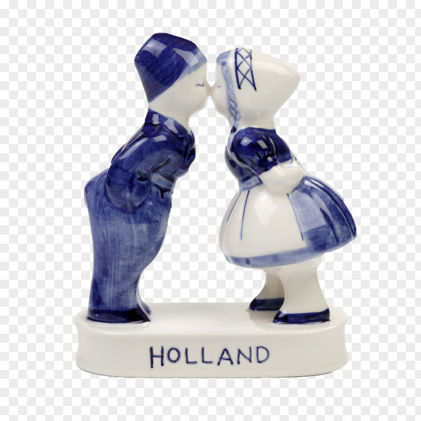 Kiss Couple Cobalt Blue Figurine PNG