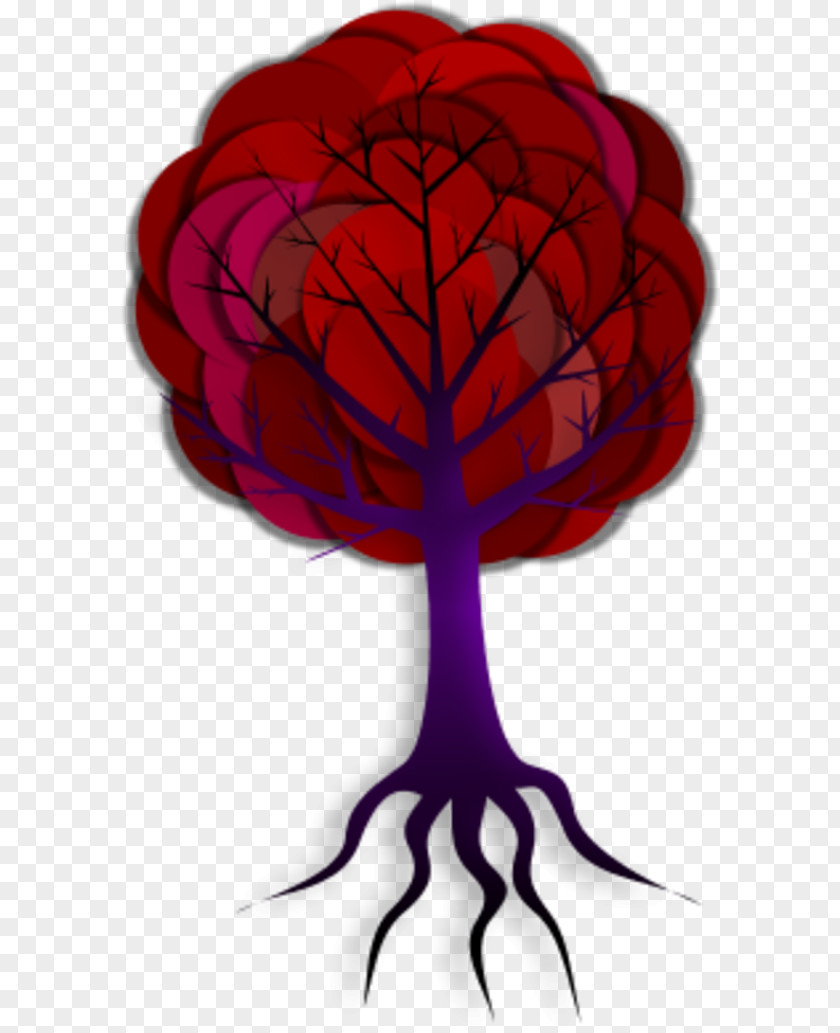 Simple Tree Outline Trunk Root Illustration PNG