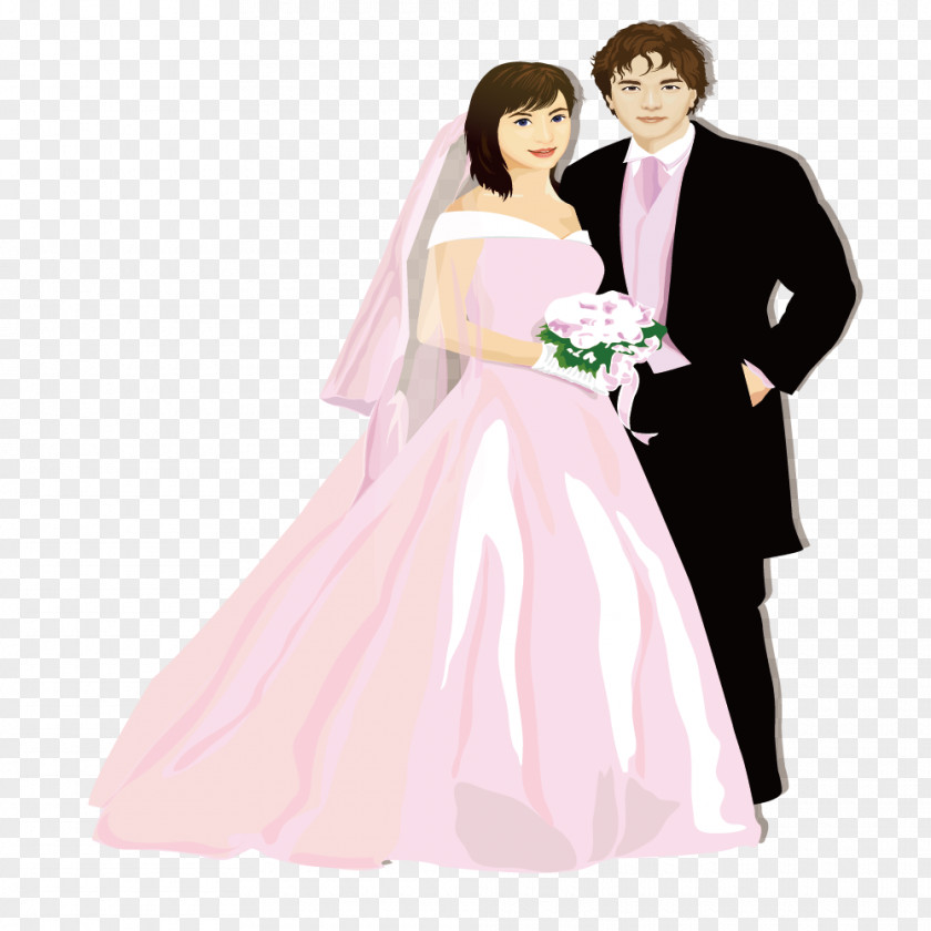 Wedding Dress Couple Marriage Bride Formal Wear PNG