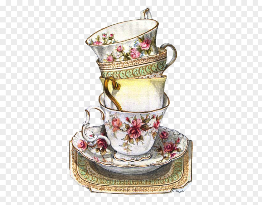 Ivan Tea Teacup Coffee Set PNG
