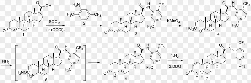 Chemical Synthesis Dutasteride Finasteride 5α-Reductase Inhibitor Benign Prostatic Hyperplasia PNG