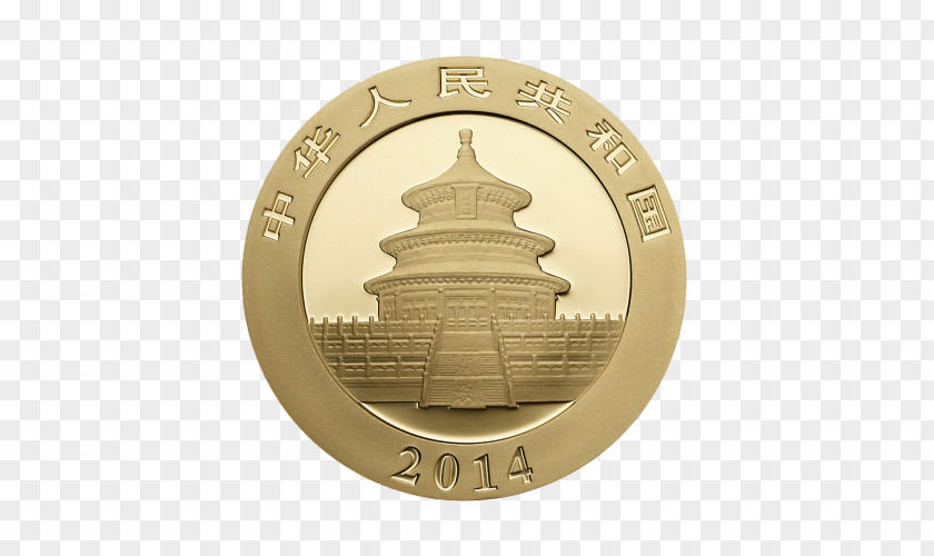Panda Chinese Gold Coin PNG