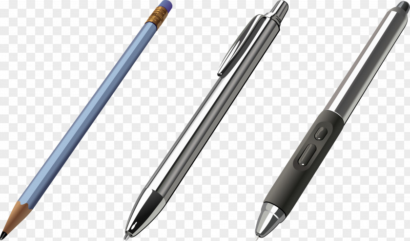 Vector Ballpoint Pen Paper Pencil PNG