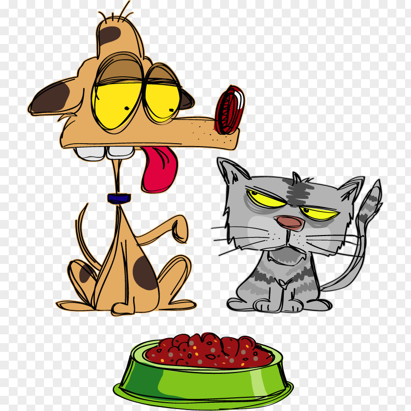 Vector Painted Pet Cats And Dogs Cat Dog Kitten Cartoon PNG