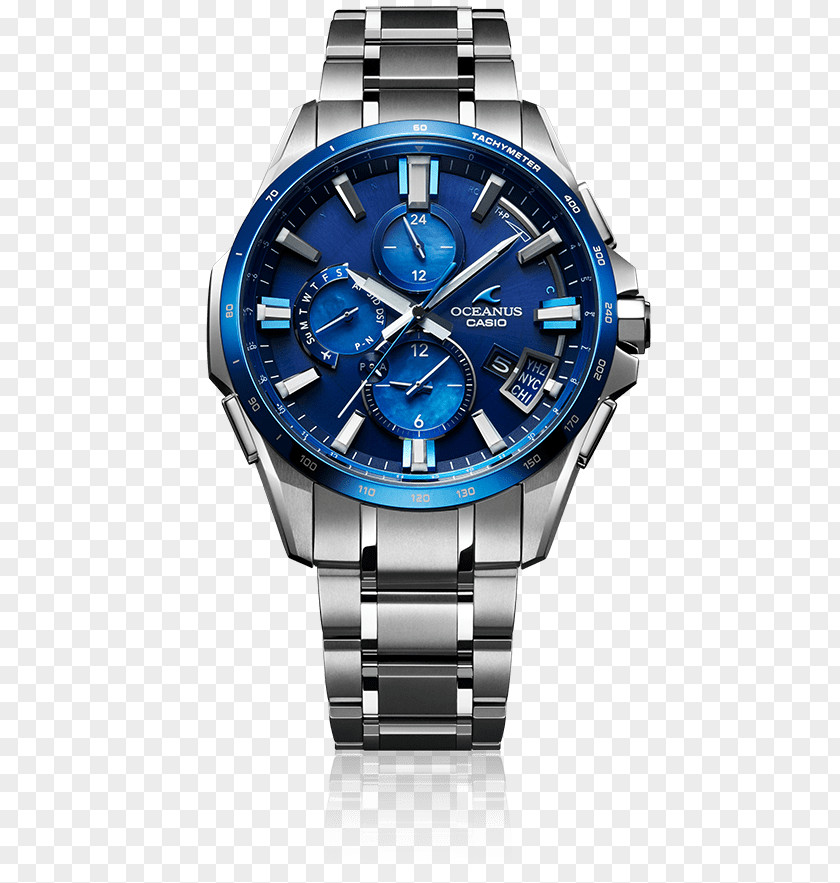 Watch Casio Oceanus Baume Et Mercier Blue Clock PNG