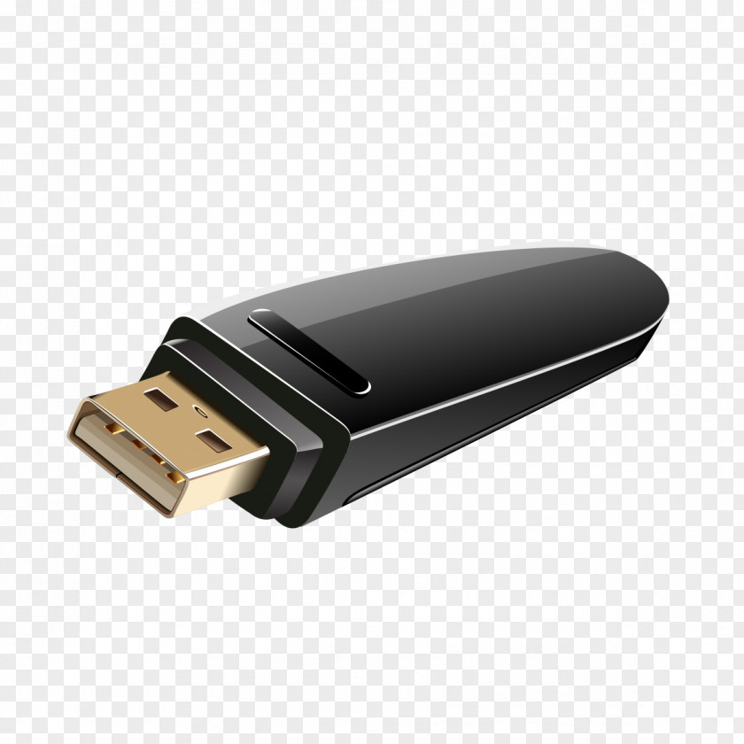 Black U Disk Model Flash Memory Data Storage Icon PNG