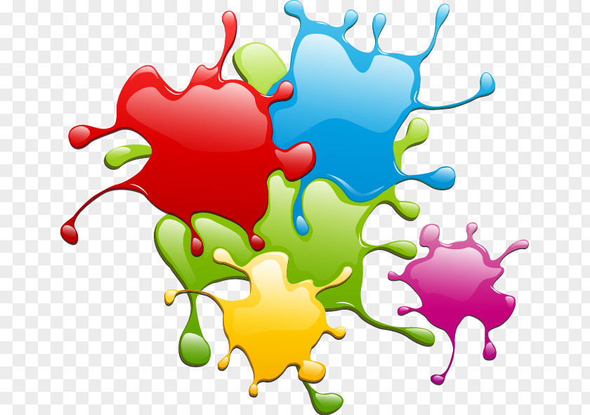 Colorful Paint Drops Painting Splash Euclidean Vector PNG