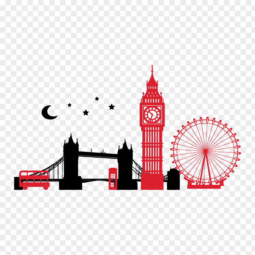 England Big Ben Tower Of London Bridge Skyline Clip Art PNG