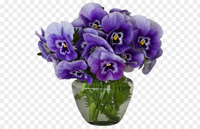 Violets Vase Bouquet Clipart Violet Flower Purple Pansy PNG