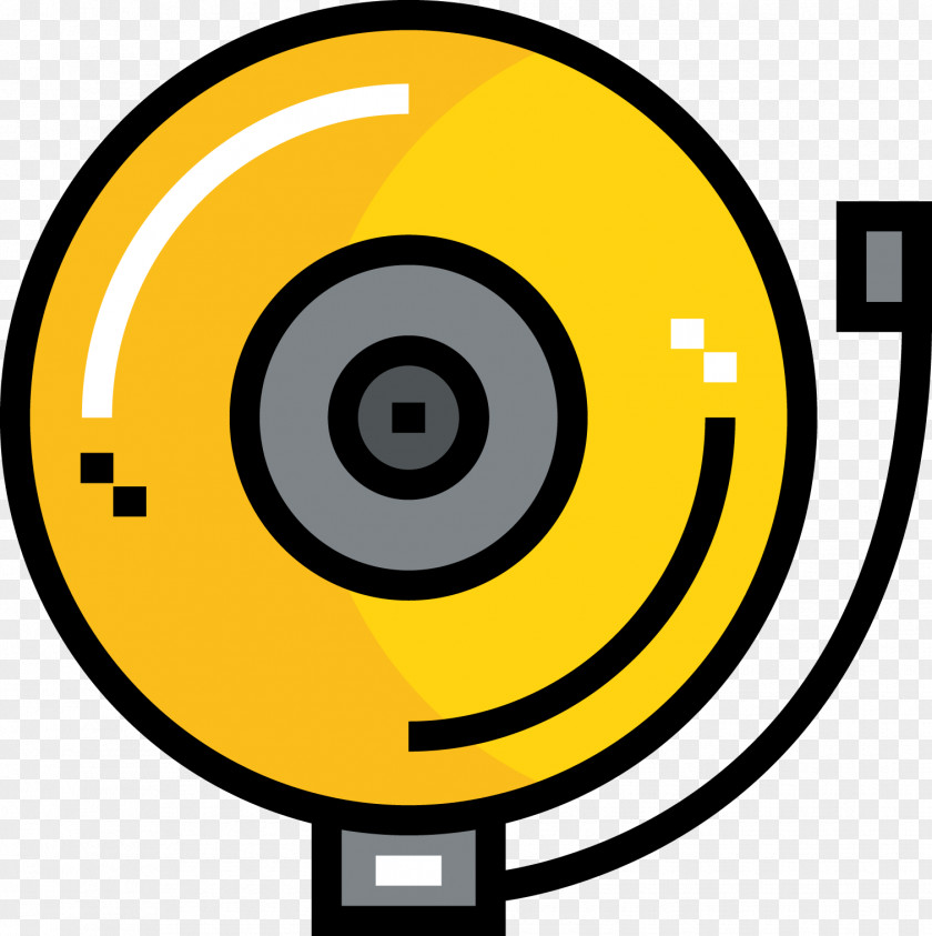 Yellow Alarm Bell Device Icon PNG