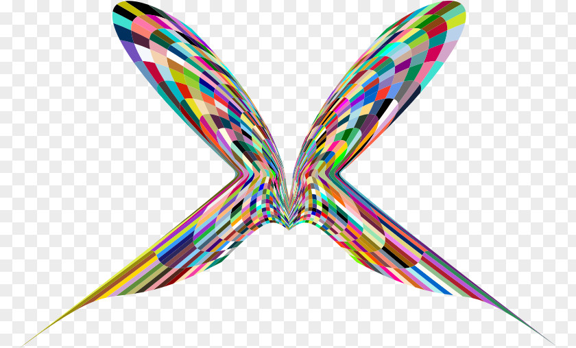 Colorful Butterfly Geometry PNG