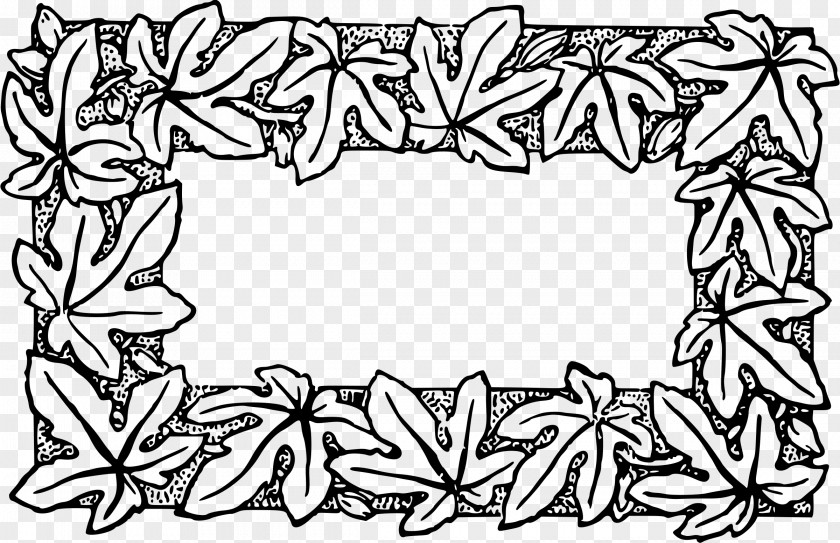 Leaf Decoration Box Line Art Drawing Clip PNG