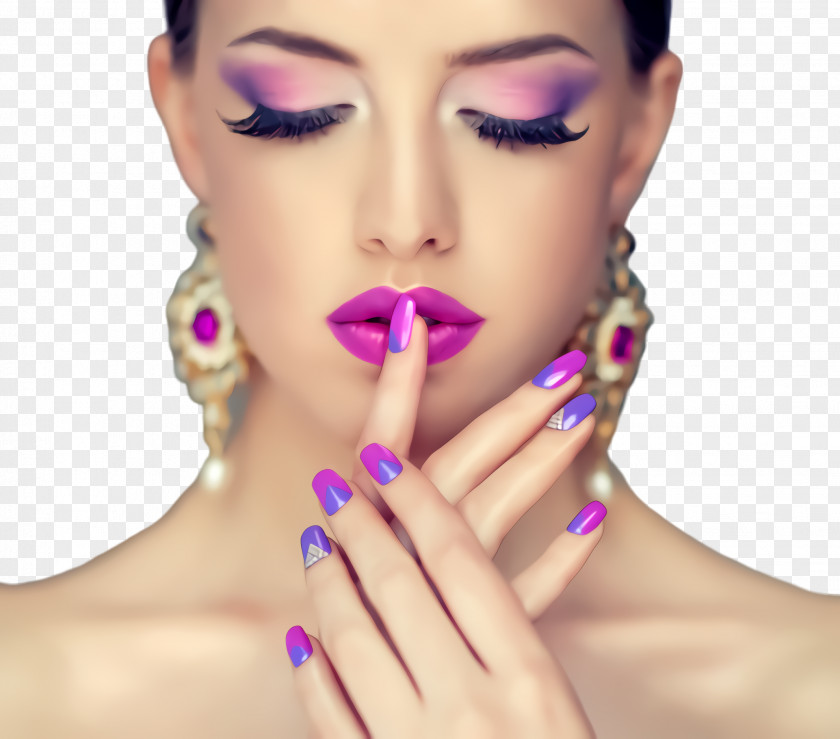 Eyelash Cheek Face Nail Lip Skin Purple PNG