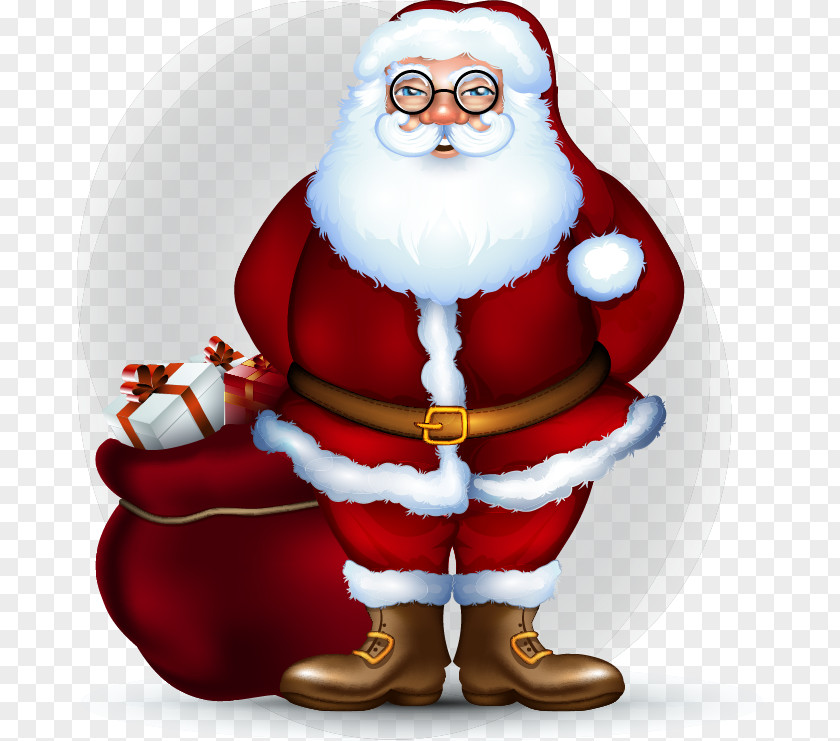 Hand-painted Santa Claus Cartoon Pattern Clip Art PNG