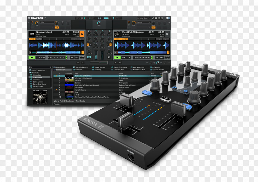 Mixer Traktor Native Instruments Audio Mixers Disc Jockey DJ Controller PNG