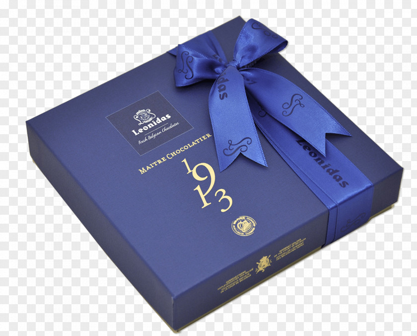 Blue Gift Box Belgian Chocolate Cuisine Leonidas Marzipan PNG