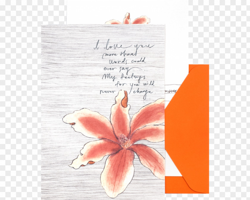 Lily Orange Paper Poster Greeting & Note Cards Stationery PNG