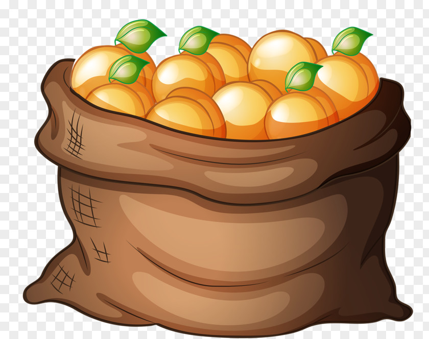 Fruit And Vegetable Orange Bag Clip Art PNG