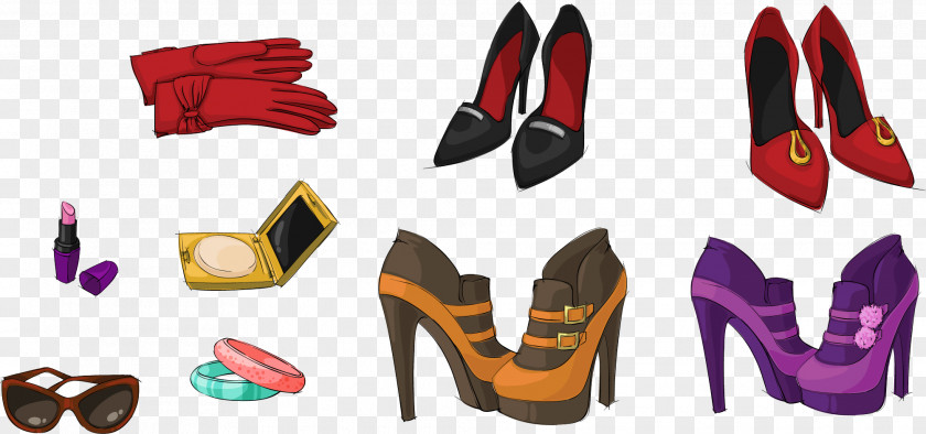 Vector Hand-painted Ladies High Heels High-heeled Footwear Shoe PNG