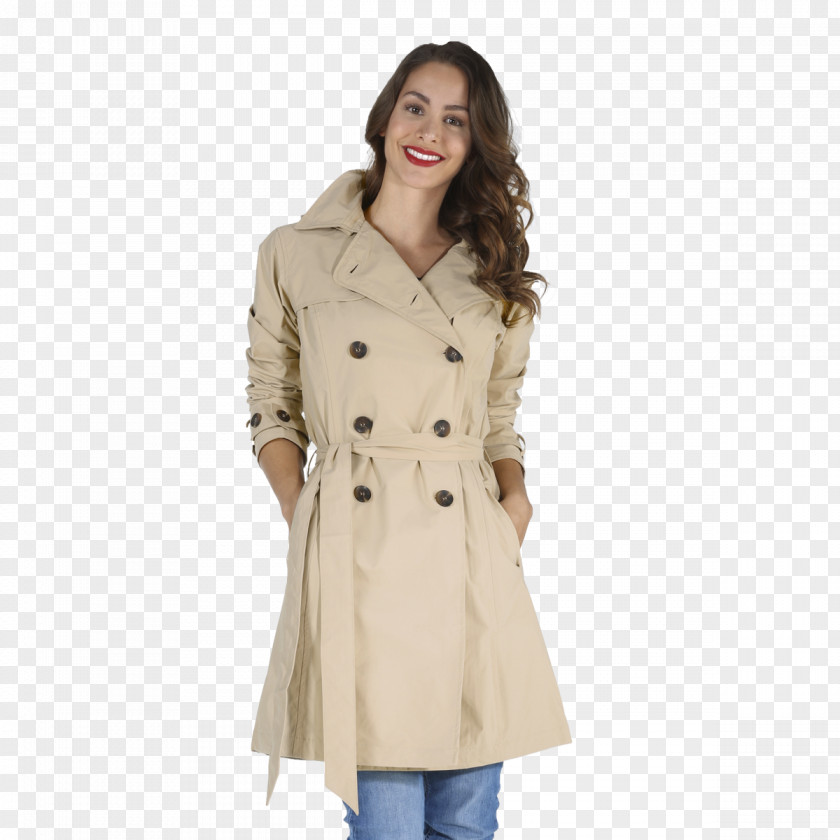 Beige Trousers Trench Coat Raincoat Hood Jacket PNG