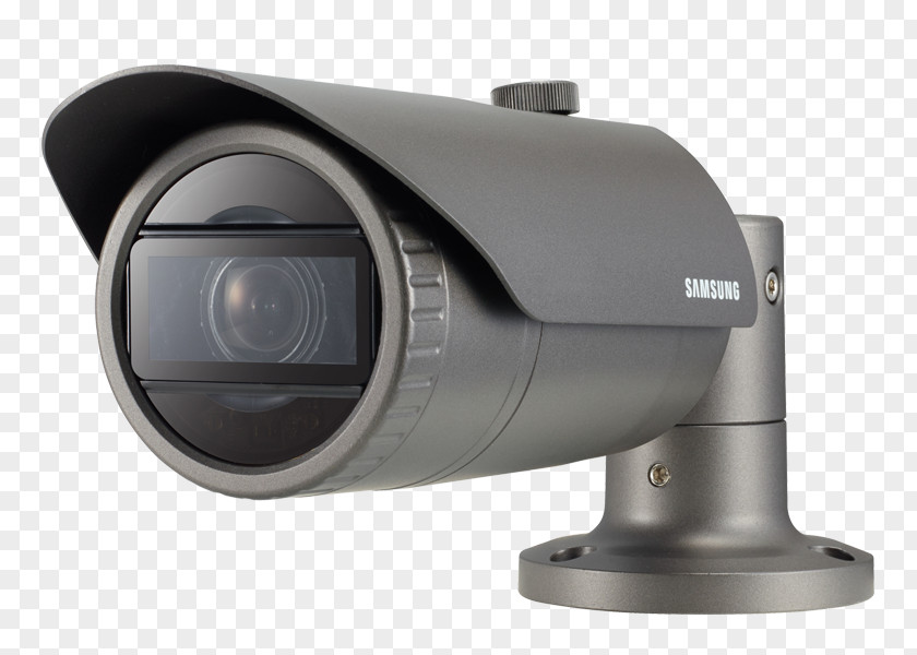 Camera Surveillance Wisenet QNO IR Bullet Samsung Hanwha Aerospace IP Group PNG
