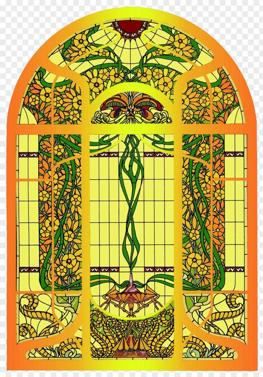 European Pattern Wedding Background Motif Stained Glass PNG
