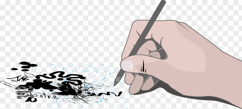 Holding Pen In Hand Drawing Clip Art PNG
