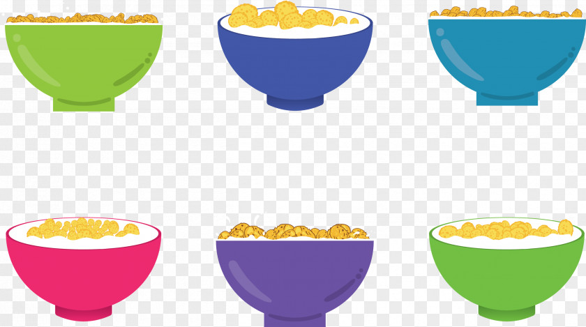 Vector Rice Corn Flakes Breakfast Cereal Clip Art PNG