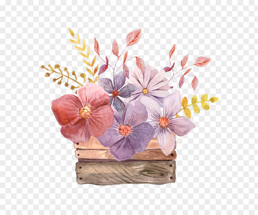 Watercolor Flower Baskets PNG flower baskets clipart PNG