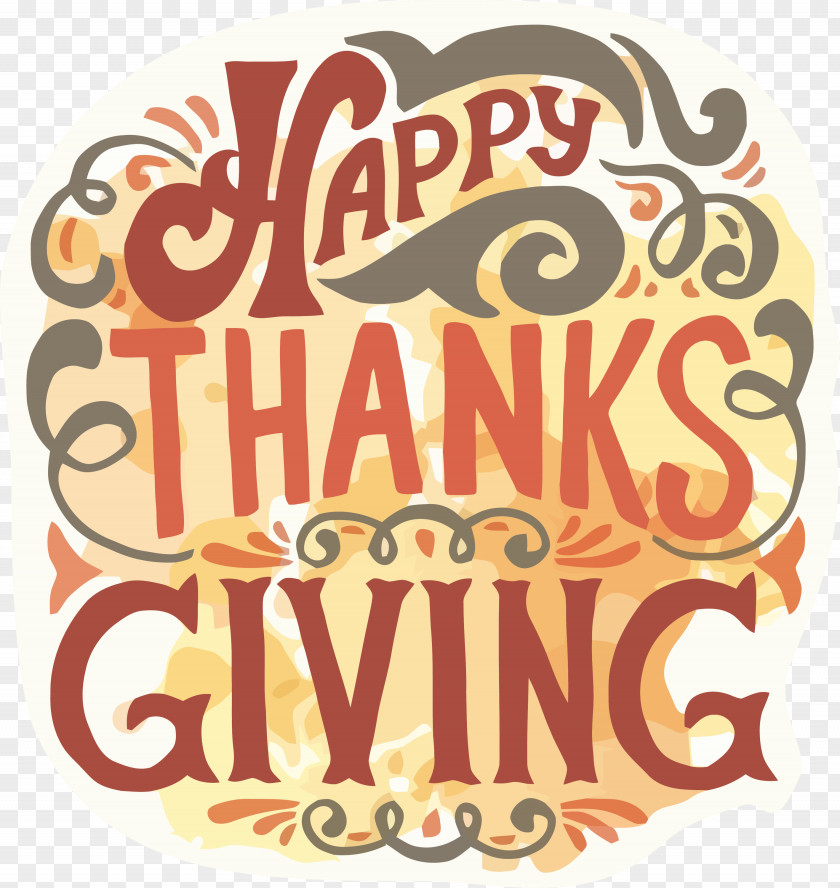 Sticker Logo Happy Thanksgving PNG