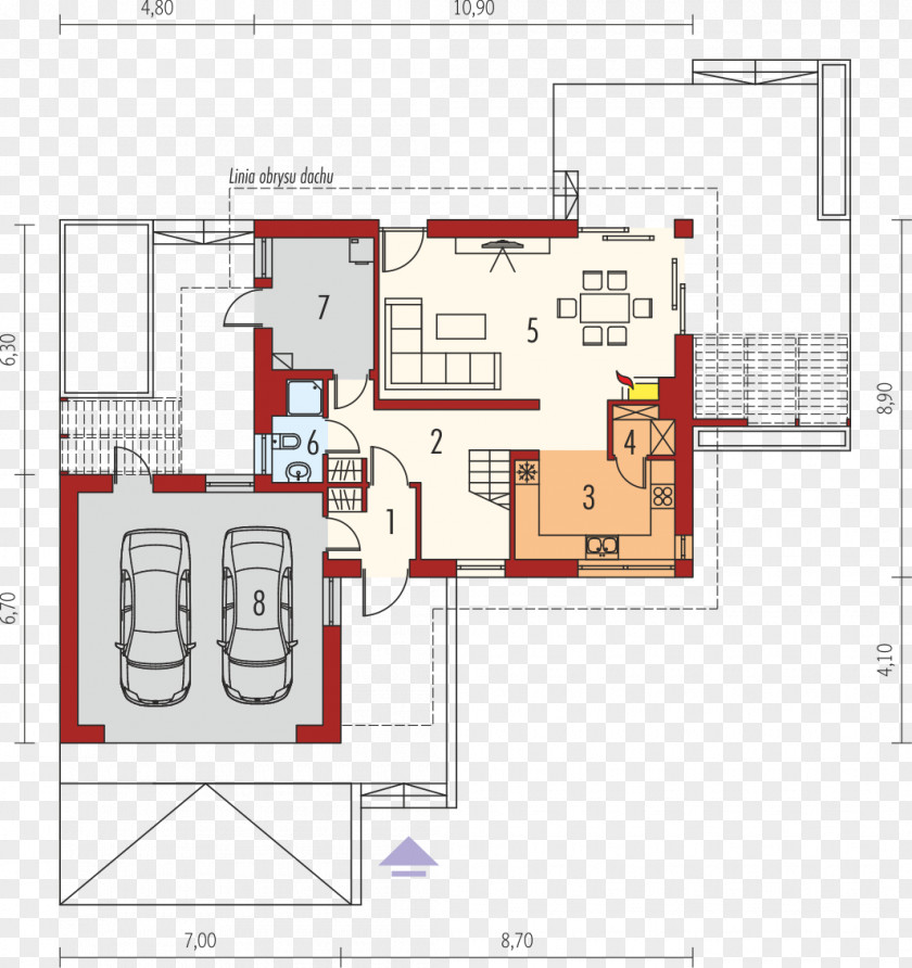 Floor Plan Gable Roof Design House PNG