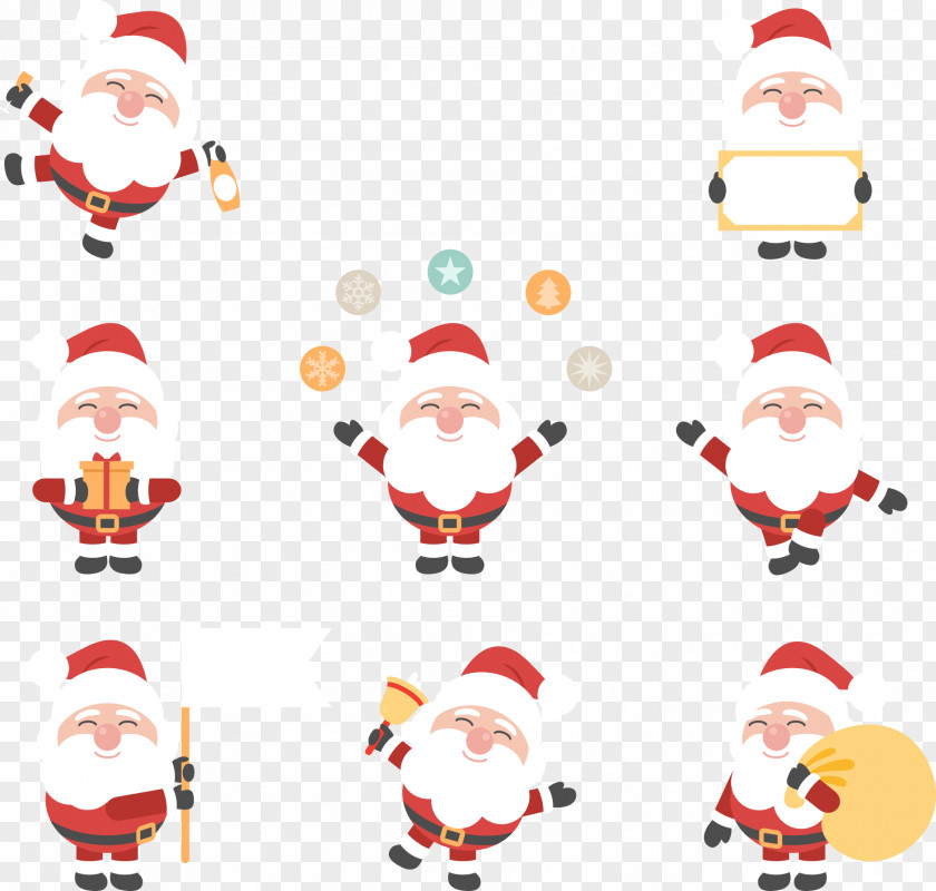 Happy Santa Claus Christmas Ornament Clip Art PNG
