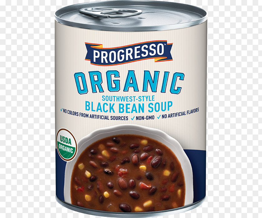 Black Beans Organic Food Chicken Soup Minestrone Lentil Progresso PNG