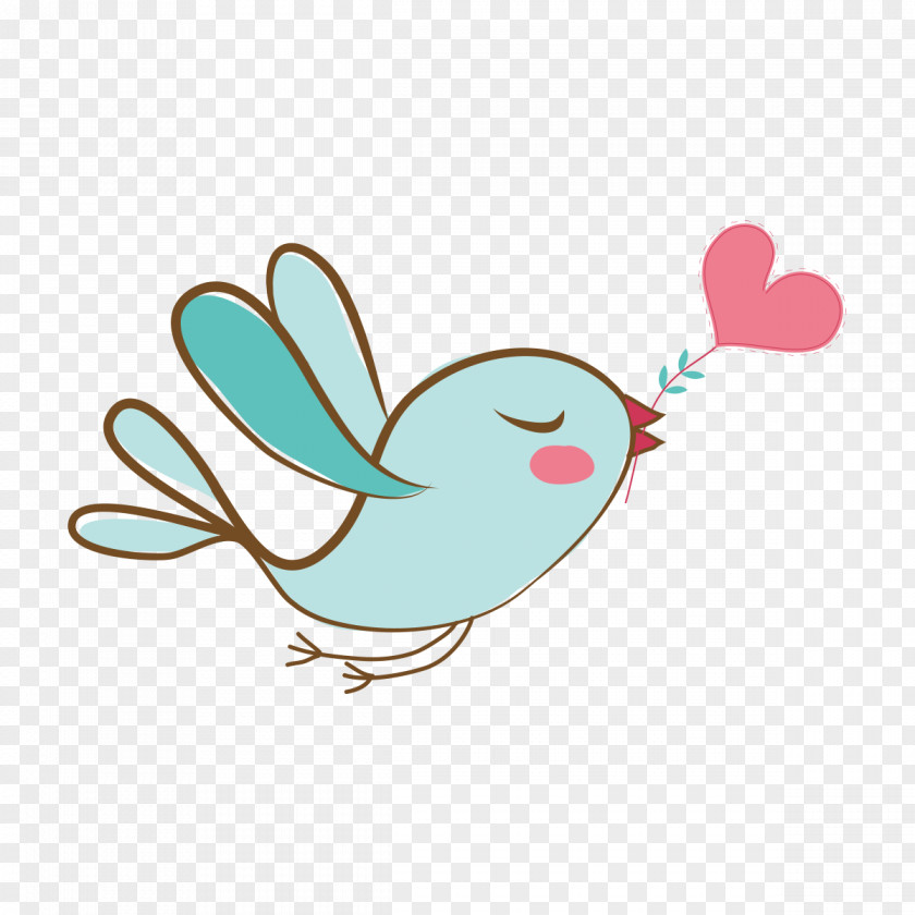 Cartoon Birds Bird Heart Clip Art PNG