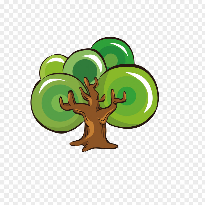 Children With Trees Tree Cartoon Illustration PNG