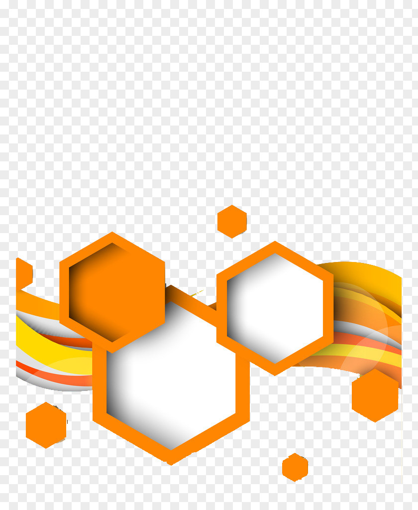 Orange Art Deco Picture Material Hexagon Geometric Shape Geometry PNG