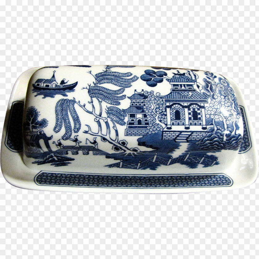 Willow Pattern Churchill China Automotive Lighting Rectangle Teapot PNG