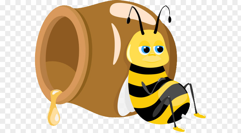 Bee Honey Honeypot Clip Art PNG