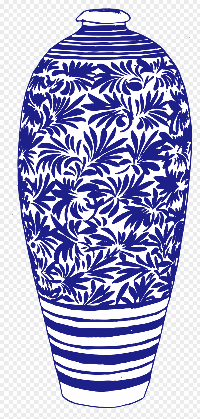Ceramic Bottle Vase Motif PNG