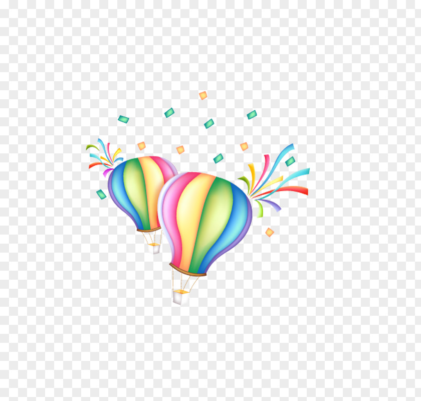 Balloon Ribbons Cartoon Parachute PNG