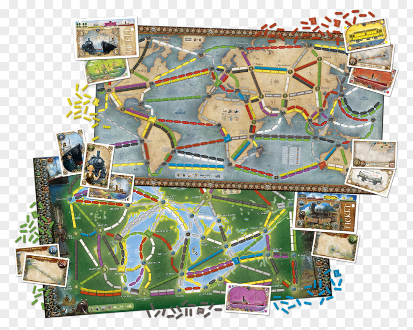Black Map Of Europe Days Wonder Ticket To Ride Series Board Game PNG